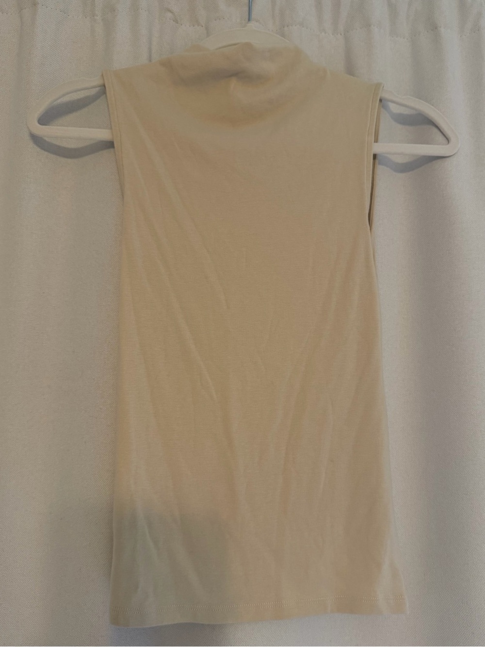 Zara Sleeveless Mock Neck Tank Top in Cream